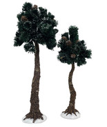 Dept 56 North Pole Woods Village Accessories Set of 2 Large Pinewood Trees - £25.15 GBP