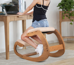 Ergonomic Kneeling Chair bentwood Stool Strengthen Muscles Furniture White - £71.56 GBP