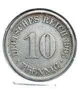 1905 A German Empire 10 Pfennig Coin - £6.69 GBP