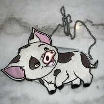 Danielle Nicole Disney Moana Pua Pig Die Cut Crossbody Bag Purse RARE Spots - €47,30 EUR