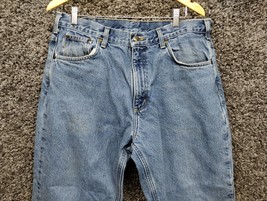 Carhartt Jeans Men 36x30 Blue Flannel Lined Straight B172 DST Casual Work Street - £21.77 GBP