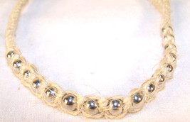 BEADED HEMP NECKLACE W SILVER BEAD hippie jewelry 101 mens womens new beads - $4.74