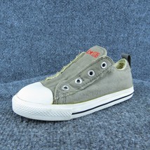 Converse Boys Sneaker Shoes Gray Fabric Slip On Size T 10 Medium - $21.78