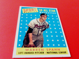 1958 Topps Warren Spahn A.S . #494 Braves Near Mint / Mint Or Better - $374.99