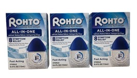 Rohto All-In-One Multi-Symptom Relief Cooling Eye Drops, 0.4 oz Pack 3 - £21.70 GBP