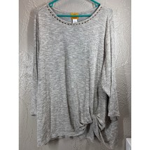 Ruby Rd Womens Hazel Twisted Front Sweater 3/4 Sleeve Embellished Size 2X - $371.56 MXN