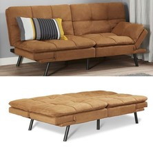 Memory Foam Futon Sofa Bed Couch Sleeper Convertible Foldable Loveseat FULL Size - £120.05 GBP