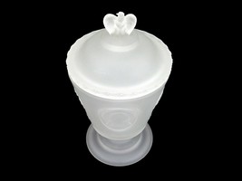 Fenton Frosted Glass Covered Candy Dish, 1976 National Garden Clubs Bicentennial - £15.62 GBP