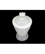 Fenton Frosted Glass Covered Candy Dish, 1976 National Garden Clubs Bice... - $19.55