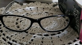 Foster Grant ~ Suri ~ Black &amp; Clear Plastic Glasses ~ +2.50 ~ MS0418 ~ B217 - $22.44