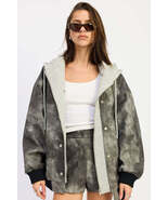 LEATHER MIX MEDIA BOMBER JACKET - $175.56 CAD