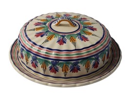 Vintage Henriot Quimper Faience Covered Cheese Butter Dish Round 53946 - £110.38 GBP