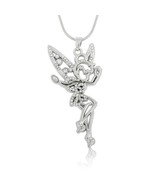 My Shape Tinkerbell Fairy Angel Jewelry Clear Rhinestone Necklace - £10.20 GBP+