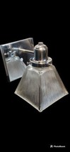 Vintage Art Deco Wall Mount Light Fixture Chrome  - £38.66 GBP