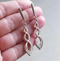 Twisted Spiral Infinite Stainless Steel Stud or Leverback Earrings - £7.46 GBP