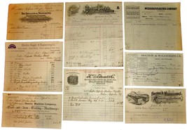 8 1901 MICHIGAN Billhead Document Receipts Electric Founder Iron Metal M... - $22.99