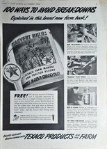 1942 TEXACO PRODUCTS FOR FARM-FARMERS-Harvest Gold-Vintage Print Ad-WWII - $12.23