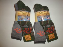 Ducks Unlimited Carolina Ultimate Men&#39;s Merino Wool Blend 4 Pr Socks Green/Camo - £23.67 GBP