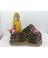 New England Gloucester Lobsterman with Buoy &amp; Traps &amp; Rope -Hand Carved ... - $81.00