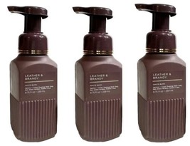 X 3~Bath Body Works Leather &amp; Brandy Gentle Foaming Hand Soap Essential ... - £21.49 GBP