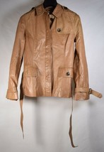 KOC Womens Leather Belted Jacket Camel S - $1,464.25 MXN
