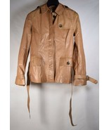 KOC Womens Leather Belted Jacket Camel S - $1,464.25 MXN