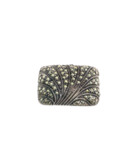 Vtg Sterling Silver Signed JJ Judith Jack Marcasite Stone Modern Retro B... - $2,342.40 MXN