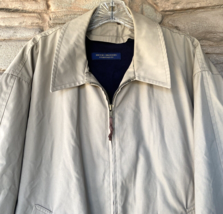 VTG Brooks Brothers Jacket Mens LARGE Full Zip Wool Removable Liner Tan Beige - £33.15 GBP