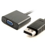 DisplayPort (DP) Male to VGA Female Cable Adapter - Black - $256.81 MXN