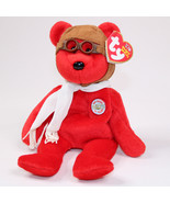 TY Beanie Baby BEARON The Flight Teddy Bear Red Version Plush Stuffed To... - £10.05 GBP