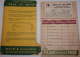 Vintage Two Photo Envelopes From Muir Photos Grand Rapids MI - £1.59 GBP