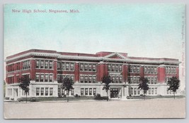 Postcard New High School Negaunee Michigan - £5.71 GBP