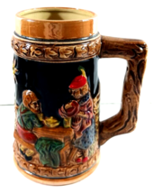 Vintage German-Style BEER STEIN MUG Ceramic Man and Woman at Table Japan - $8.54