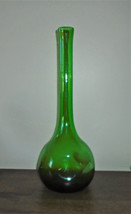 Emopli Dimple Bottle Green Pinch Glass Vintage 19&quot; Home Decor 1970s - £117.68 GBP