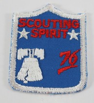 Vintage 1976 Scouting Spirit Small Blue &amp; White Boy Scouts BSA Camp Patch - £9.34 GBP