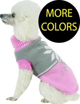 Snow Flake Cable-Knit Ribbed Fashion Turtle Designer Fashion Pet Dog Sweater - £16.12 GBP+