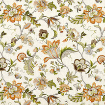 Ballard Designs Augustine Amber Botanical Floral Linen Fabric By The Yard 55&quot; W - £12.75 GBP