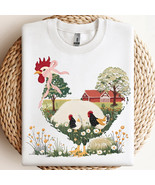 Farmhouse Chicken PNG Shirt Design, Rooster PNG, Country Farm PNG Embroi... - $2.50