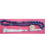 Prayer Worry Beads Komboloi Genuine Sapphire Beads &amp; Sterling Silver Tas... - £413.09 GBP