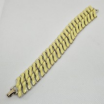 Vintage Coro Yellow Thermoset Bracelet Gold Tone Curved Links 7&quot; - $29.99