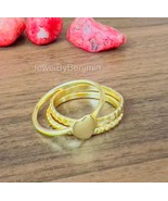 Set of 3 Gold Stacking Rings, 14k Gold Filled Stackable Ring Set, Rope R... - $49.99