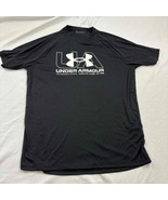 Under Armour Mens Jersey T-Shirt Black Loose Fit UA Logo Activewear Crew... - £8.72 GBP