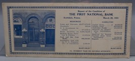 Vintage Report Auf Zustand Von Erste National Bank Scottdale Pennsylvania 1931 - £53.59 GBP