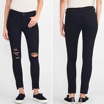 DL1961 Emma Low Rise Skinny Grimes Size 29 Stretch Black Distressed Raw Hem - £41.67 GBP