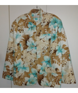 ALFRED DUNNER LADIES ZIP FLORAL COTTON LINED JACKET-22W-WORN ONCE-NICE - $18.99