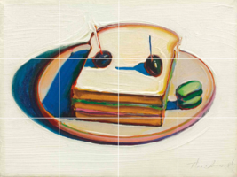 wayne thiebaud sandwich food ceramic tile mural backsplash - £46.65 GBP+