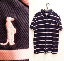6th Sense Pima Cotton Mens Medium Polo Shirt Striped Logo - $17.60