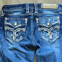 Rock Revival Jeans Womens 28 Blue Cherilyn Easy Skinny Stretch Rhinestones 30x31 - £27.41 GBP