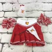 Build A Bear University Cheerleader Outfit Top Skirt Pom-Poms Horn Flag BABW - £12.38 GBP