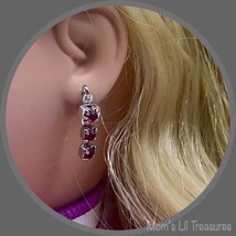 Red Rhinestone Dangle Doll Earrings • 18 Inch Fashion Doll Jewelry - £5.39 GBP